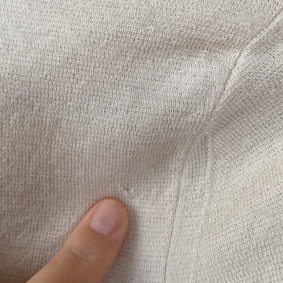 Tahari Cream Merino Wool Mock Turtleneck with Cut-Out Shoulders | Size M - Picture 5 of 11